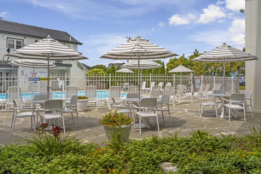 Poolside lounge area